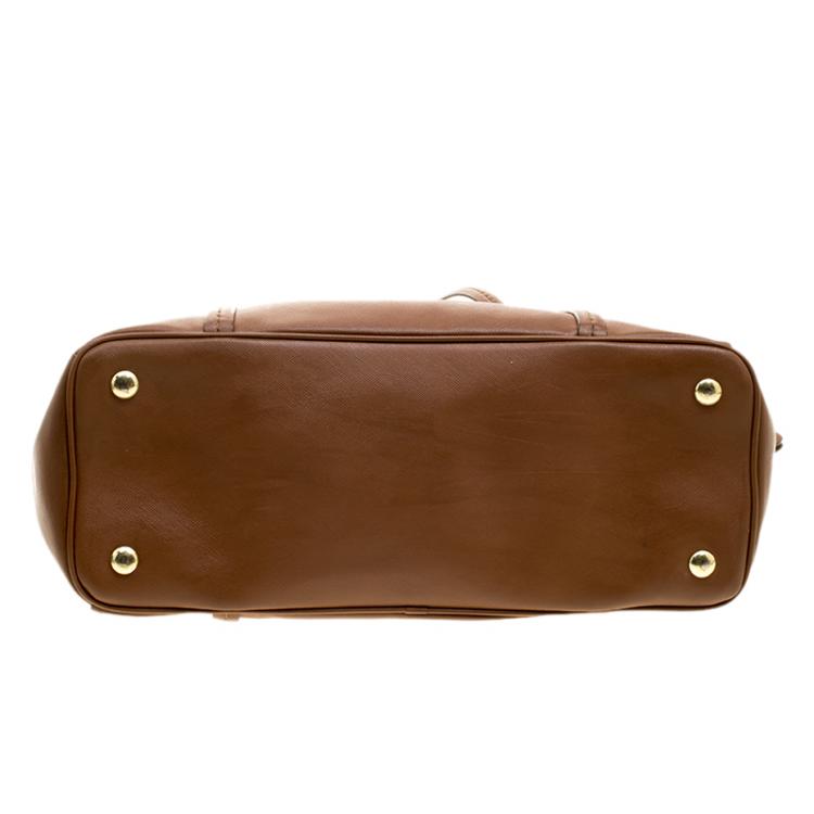Pre Owned Coach Brown Saffiano Leather Satchel