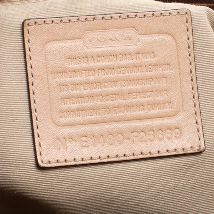 Pre Owned Coach Brown Saffiano Leather Satchel