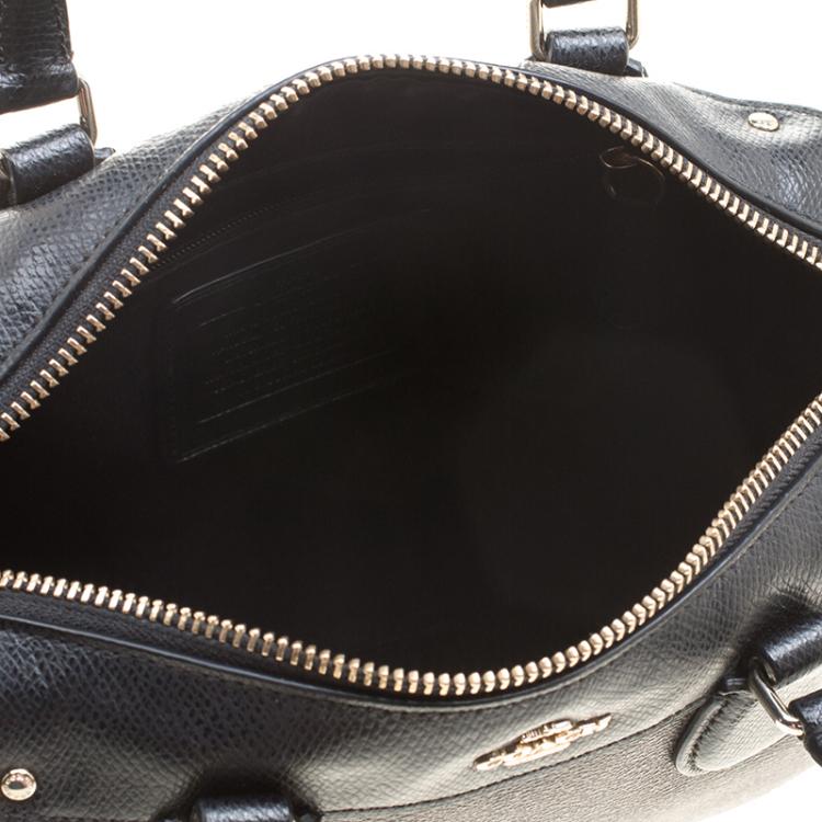 Pre Owned Coach Brown/Black Signature Canvas Mini Bennett Satchel
