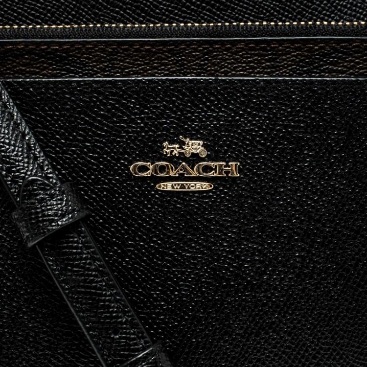 Pre Owned Coach Black Leather Journal Crossbody Bag