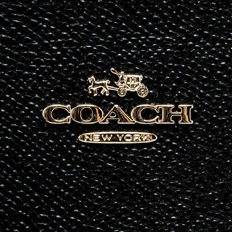 Pre Owned Coach Black Leather Journal Crossbody Bag
