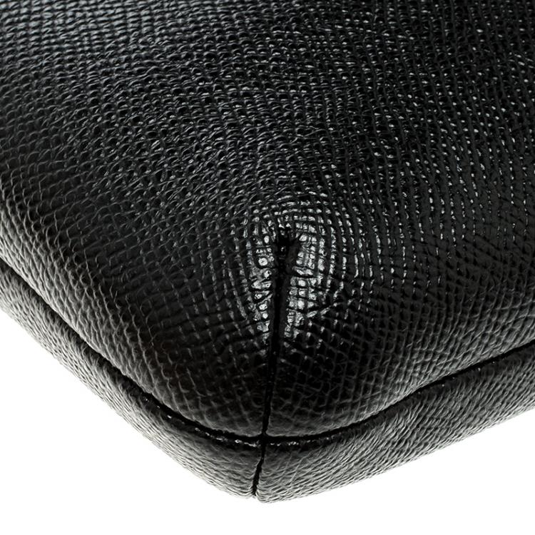 Pre Owned Coach Black Leather Journal Crossbody Bag