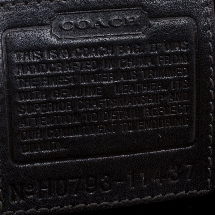 Pre Owned Coach Black Signature Canvas Bucket Hobo