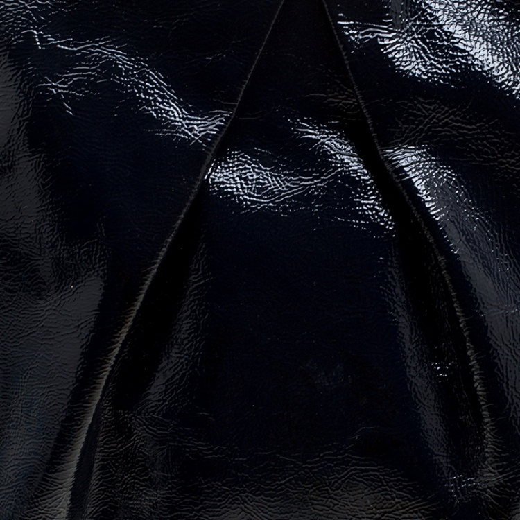 Pre Owned Coach Navy Blue Patent Leather Maggie Shoulder Bag