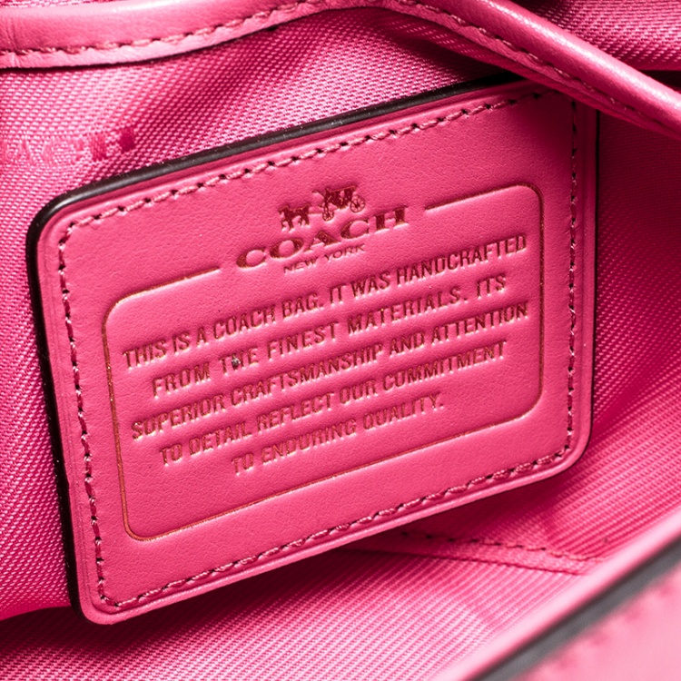 Pre Owned Coach Pink Quilted Leather Shoulder Bag