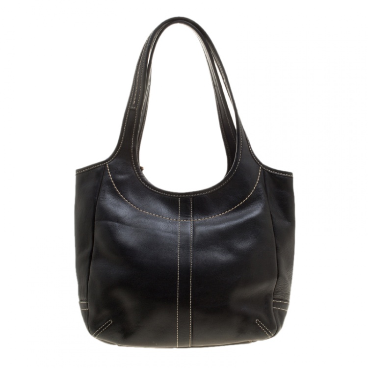Pre Owned Coach Black Leather Hobo