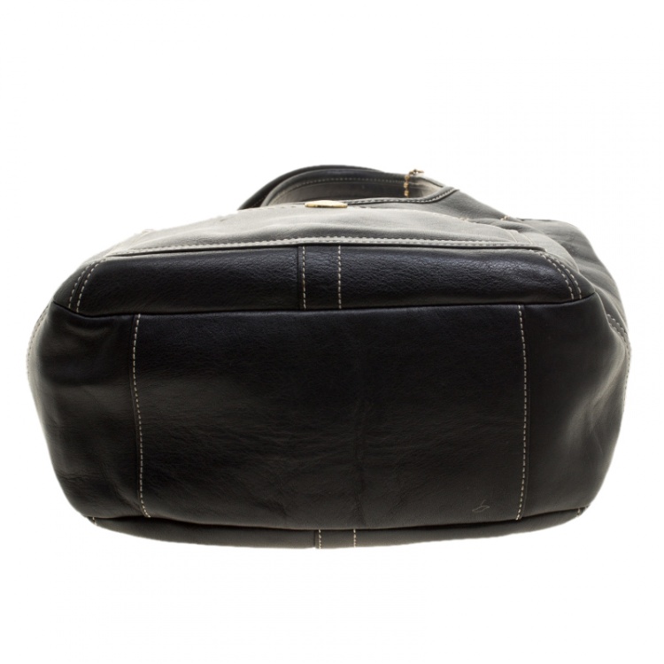 Pre Owned Coach Black Leather Hobo