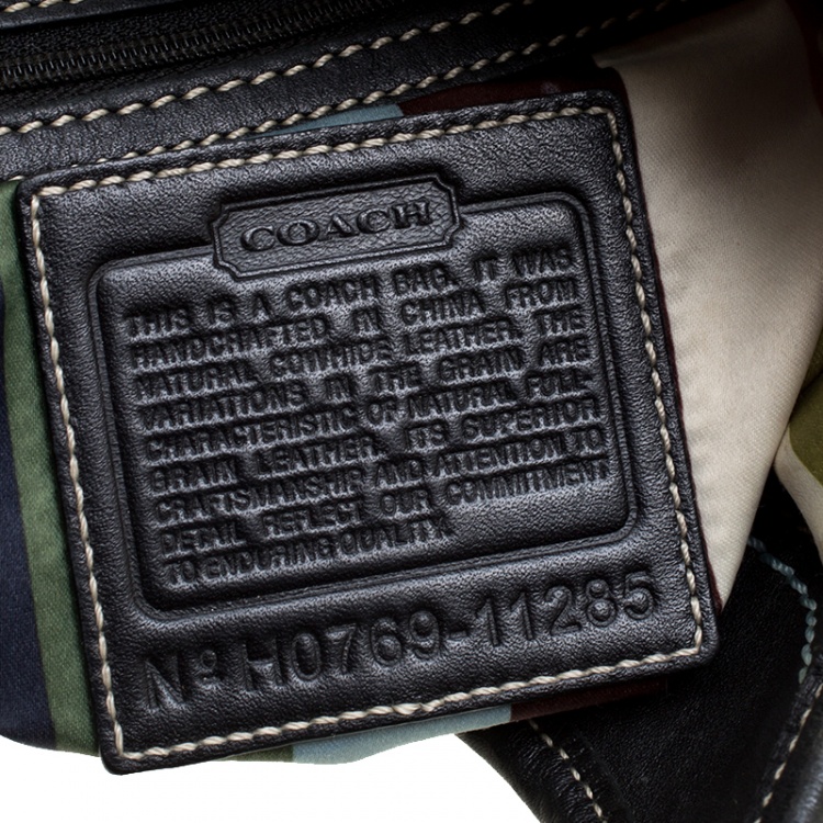 Pre Owned Coach Black Leather Hobo