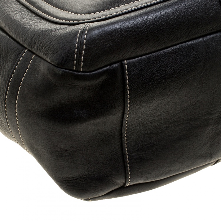 Pre Owned Coach Black Leather Hobo