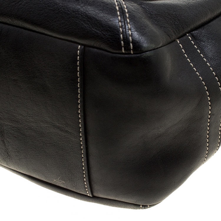 Pre Owned Coach Black Leather Hobo