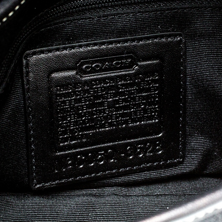 Pre Owned Coach Black Canvas Signature Shoulder Bag