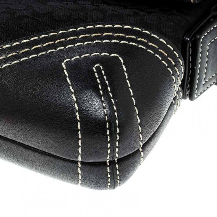 Pre Owned Coach Black Canvas Signature Shoulder Bag