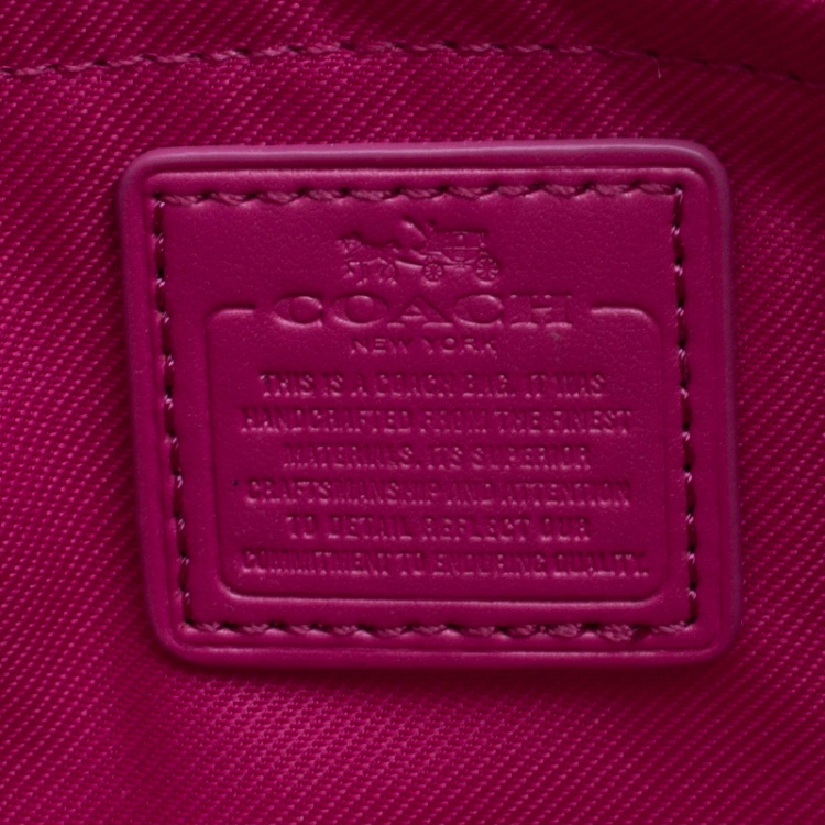 Pre Owned Coach Pink Leather Crossbody Bag 