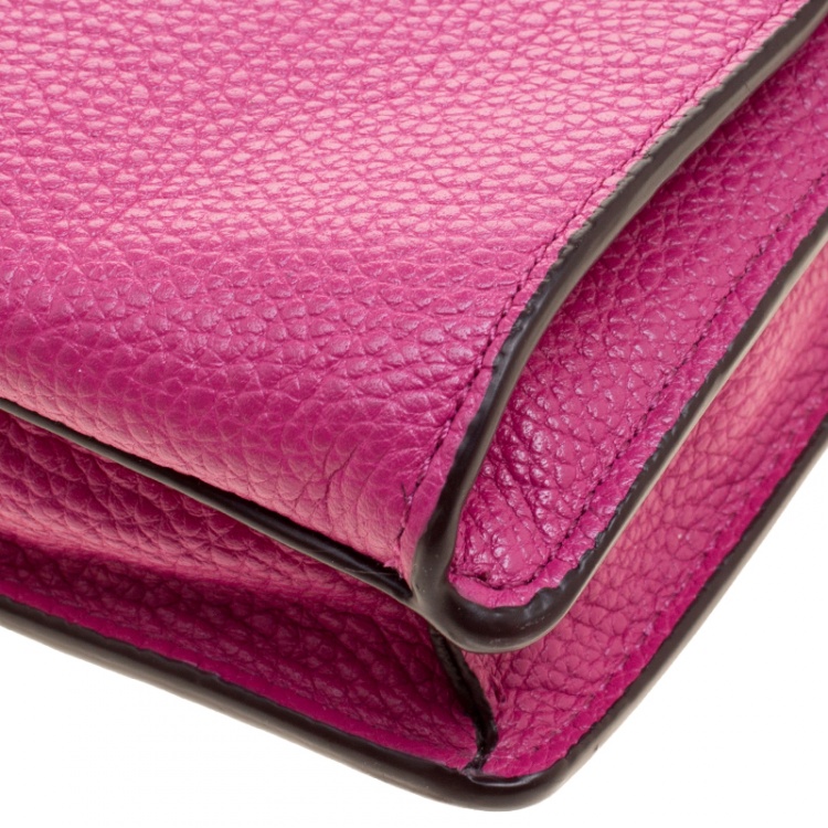 Pre Owned Coach Pink Leather Crossbody Bag 