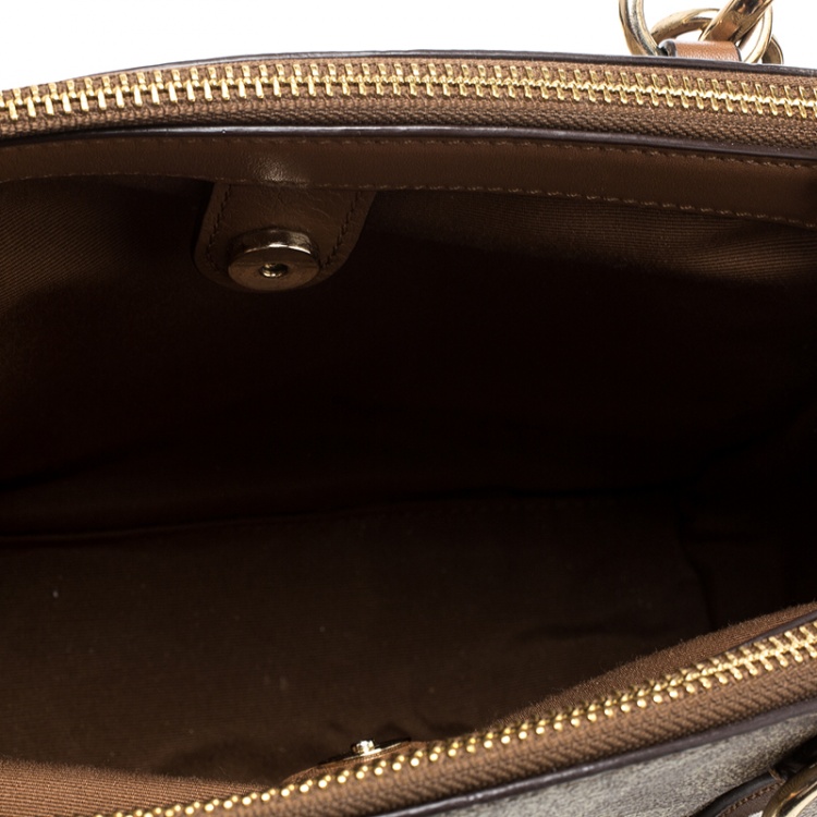Pre Owned Coach Brown Coated Canvas and Leather Mini Christie Carryall Bag
