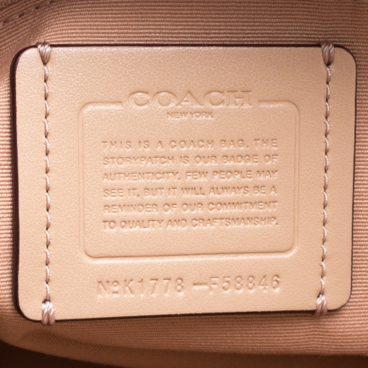 Pre Owned Coach Peach Leather City Zip Tote