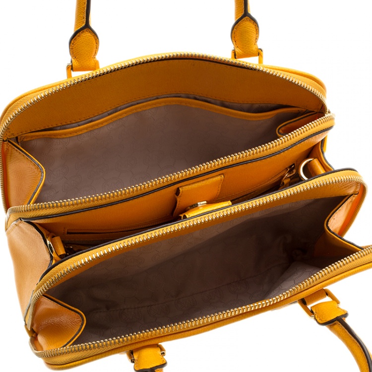 Pre Owned Michael Kors Mustard Leather Medium Reese Satchel
