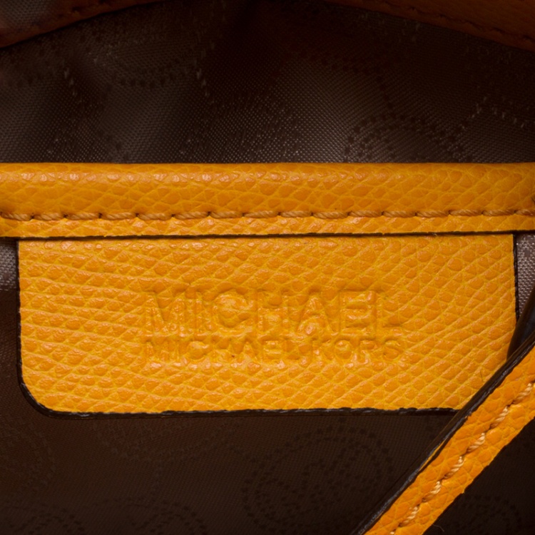 Pre Owned Michael Kors Mustard Leather Medium Reese Satchel