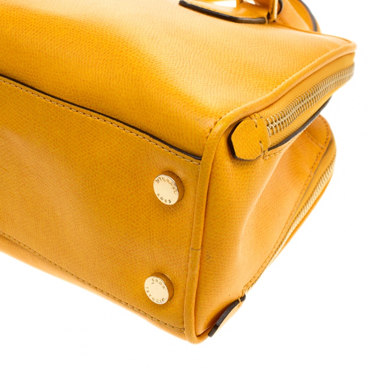 Mustard color leather handbags hot sale