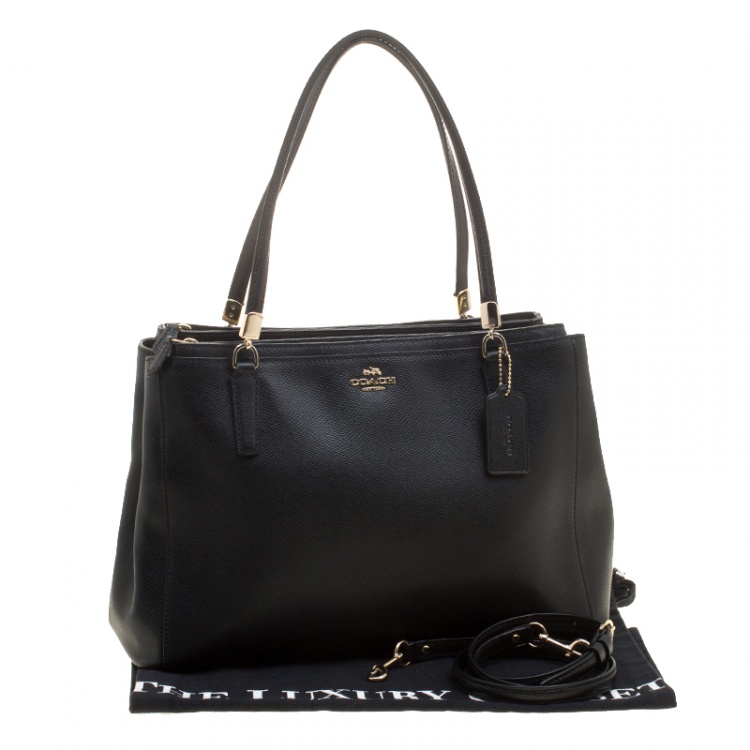 Pre Owned Coach Black Leather Christie Tote