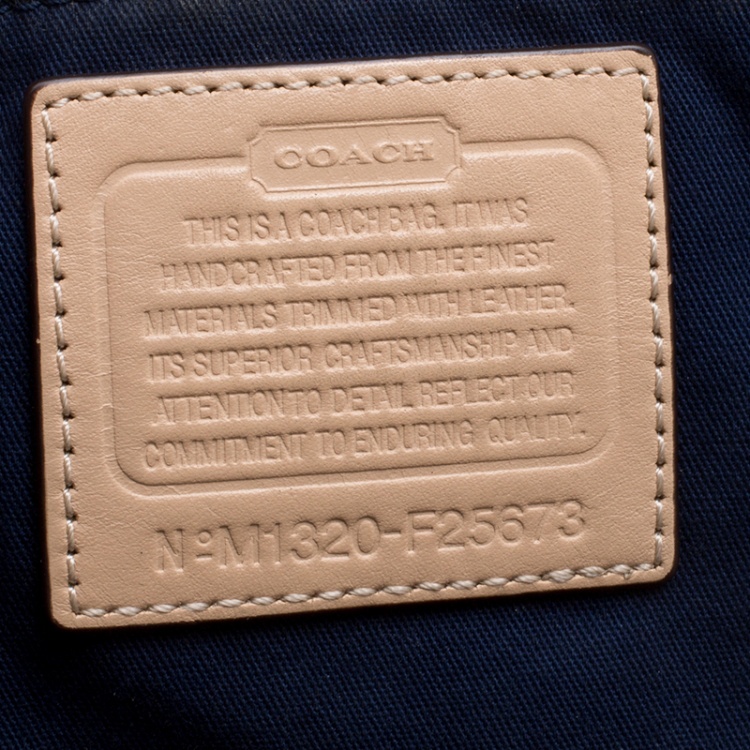 مملوكة مسبقًا Coach Blue/Brown Signature Coated Canvas and Leather Tote
