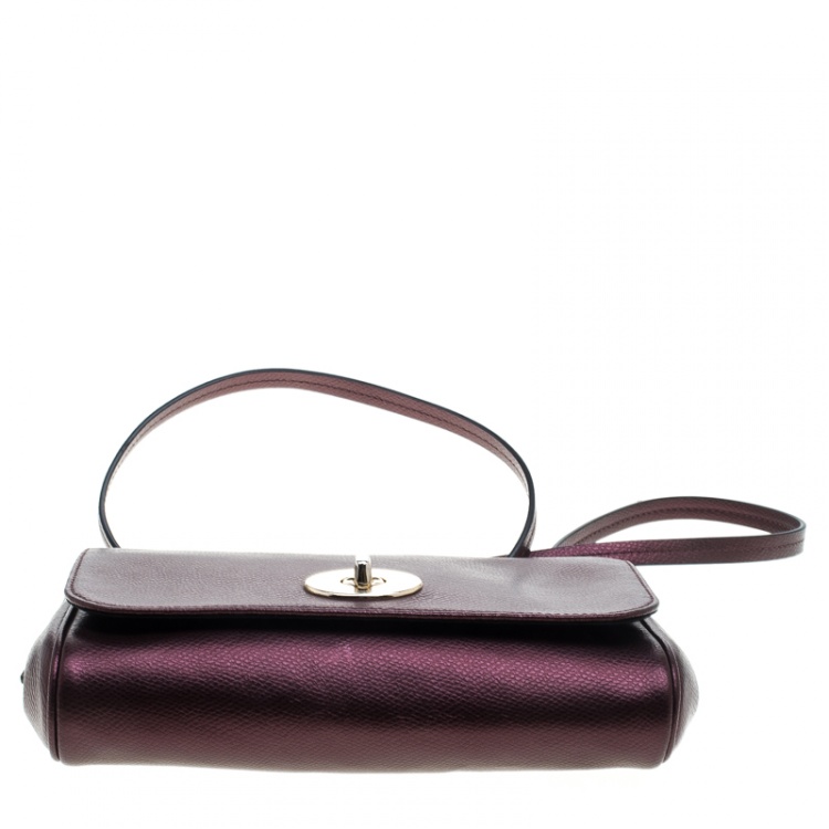 Pre Owned Coach Burgundy Leather Mini Ruby Crossbody Bag