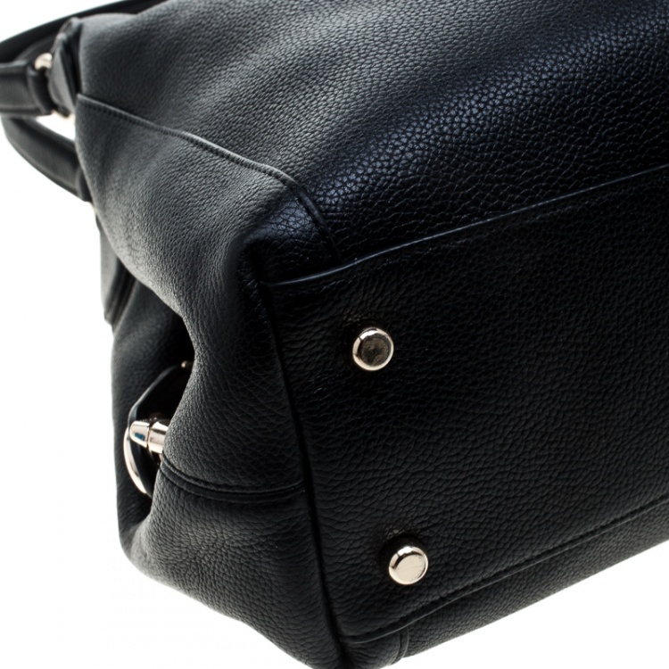 Pre Owned Coach Black Leather Edie 31 Tote 