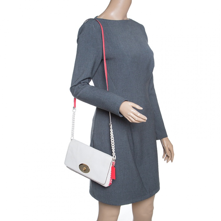 Pre Owned Coach Off White Leather Crosstown Crossbody Bag