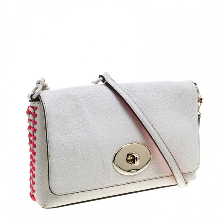 Pre Owned Coach Off White Leather Crosstown Crossbody Bag
