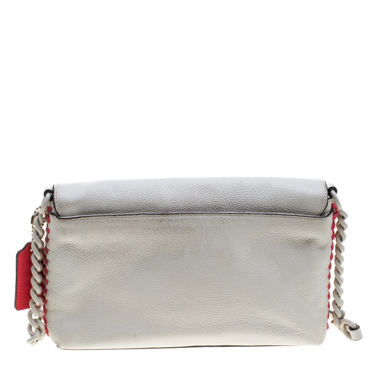 Pre Owned Coach Off White Leather Crosstown Crossbody Bag