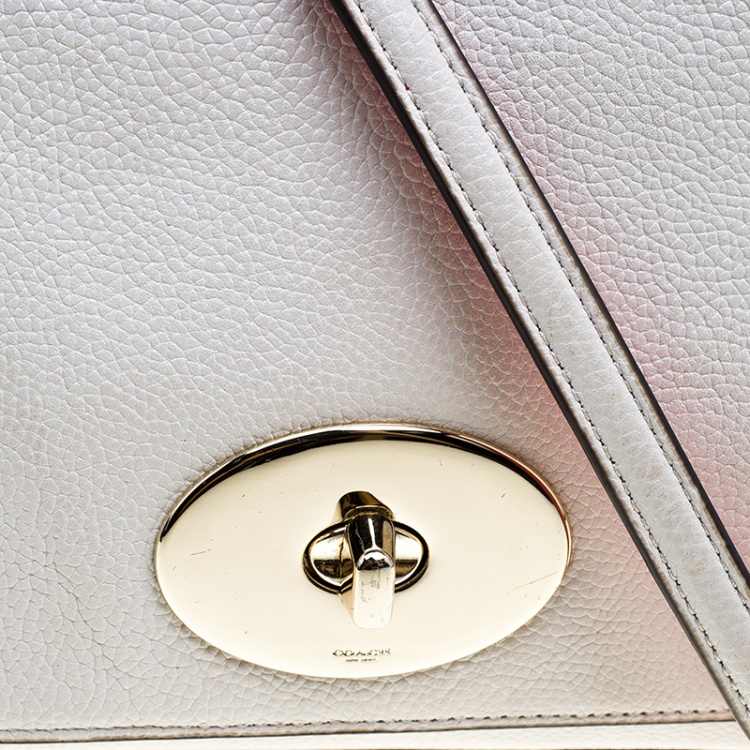 Pre Owned Coach Off White Leather Crosstown Crossbody Bag