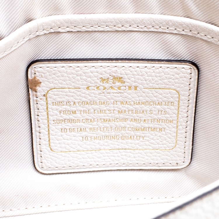 Pre Owned Coach Off White Leather Crosstown Crossbody Bag