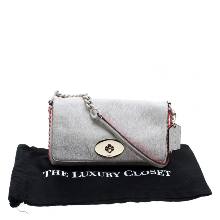 Pre Owned Coach Off White Leather Crosstown Crossbody Bag