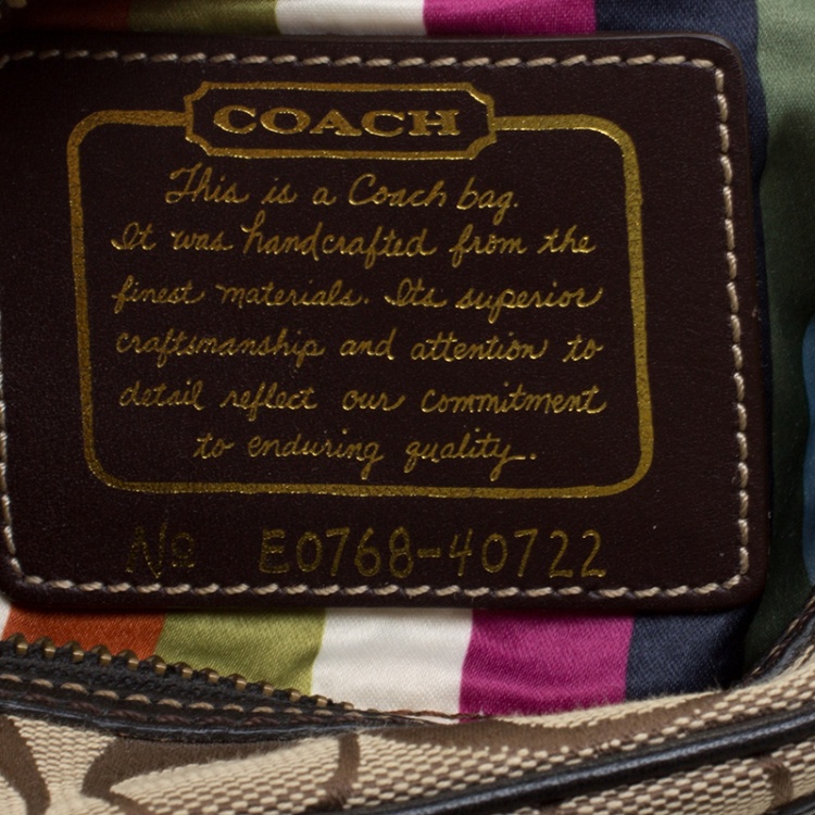 Pre Owned Coach Beige/Black Signature Canvas Box bag