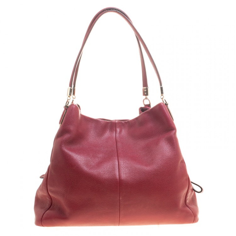 Pre Owned Coach Burgundy Leather Madison Tote