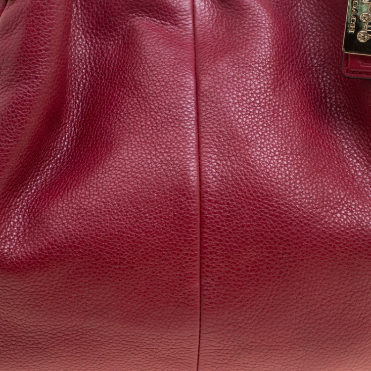 Pre Owned Coach Burgundy Leather Madison Tote