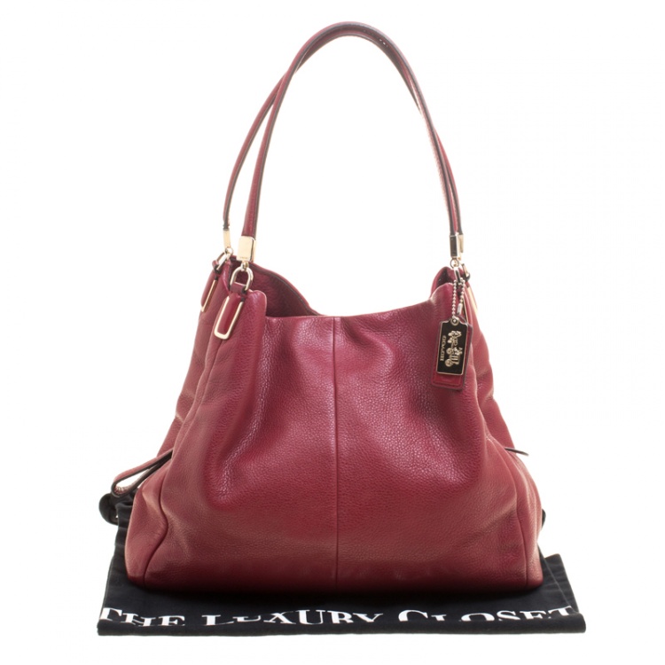Pre Owned Coach Burgundy Leather Madison Tote