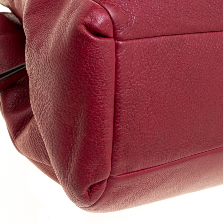 Pre Owned Coach Burgundy Leather Madison Tote