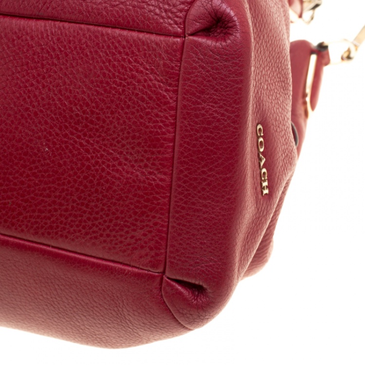 Pre Owned Coach Burgundy Leather Madison Tote