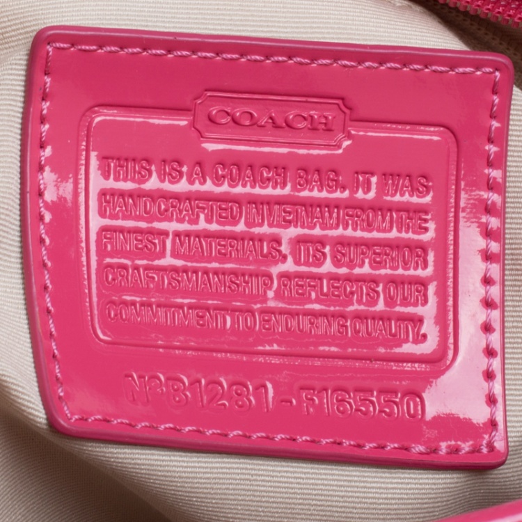Pre Owned Coach Pink Signature Canvas Messenger Bag
