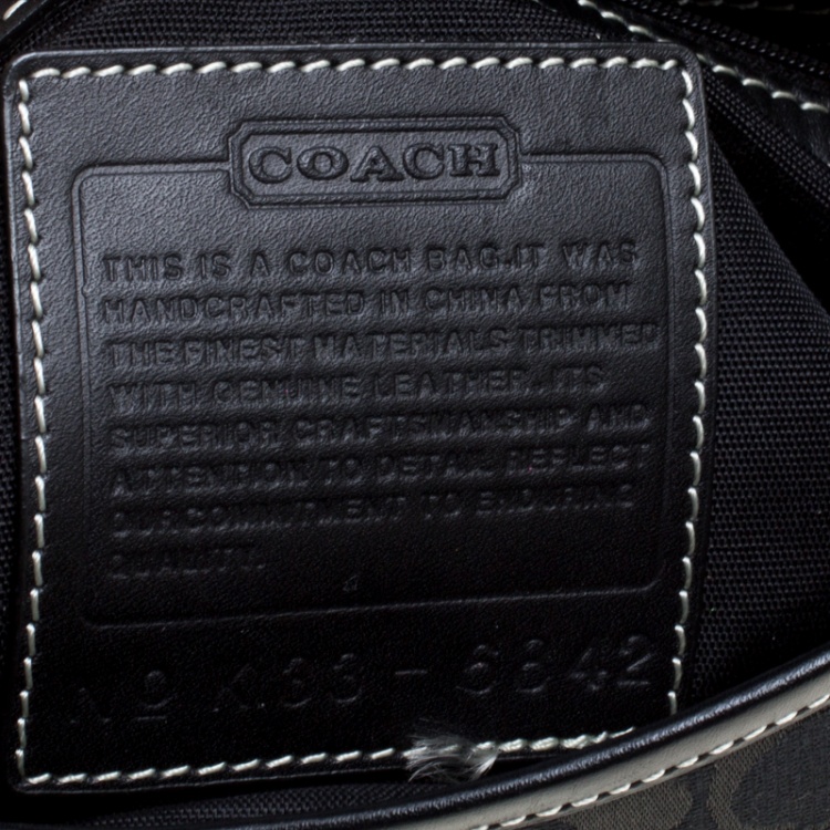 Pre Owned Coach Black Signature Canvas Crossbody Bag