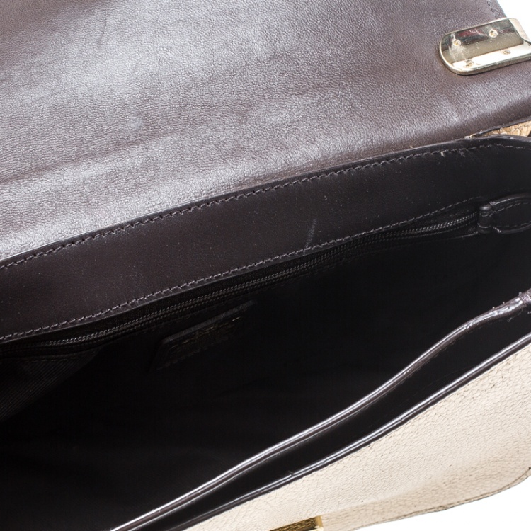 Pre Owned Coach Gold Leather Swagger Shoulder Bag