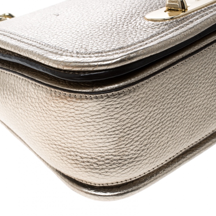 Pre Owned Coach Gold Leather Swagger Shoulder Bag