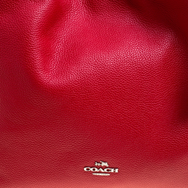 Pre Owned Coach Red Leather Edie 31 Tote 