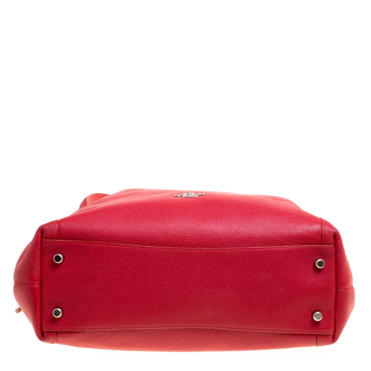 Pre Owned Coach Red Leather Edie 31 Tote 
