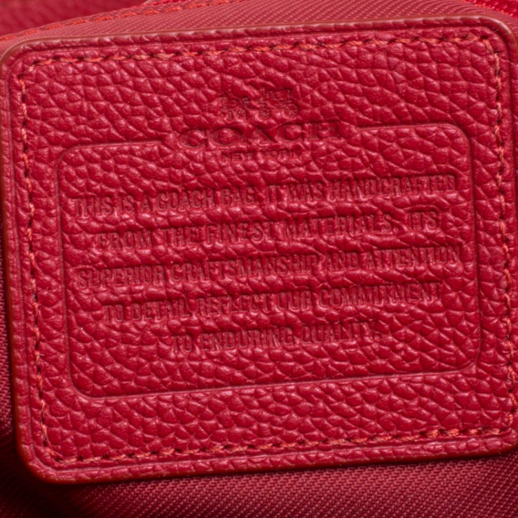 Pre Owned Coach Red Leather Edie 31 Tote 
