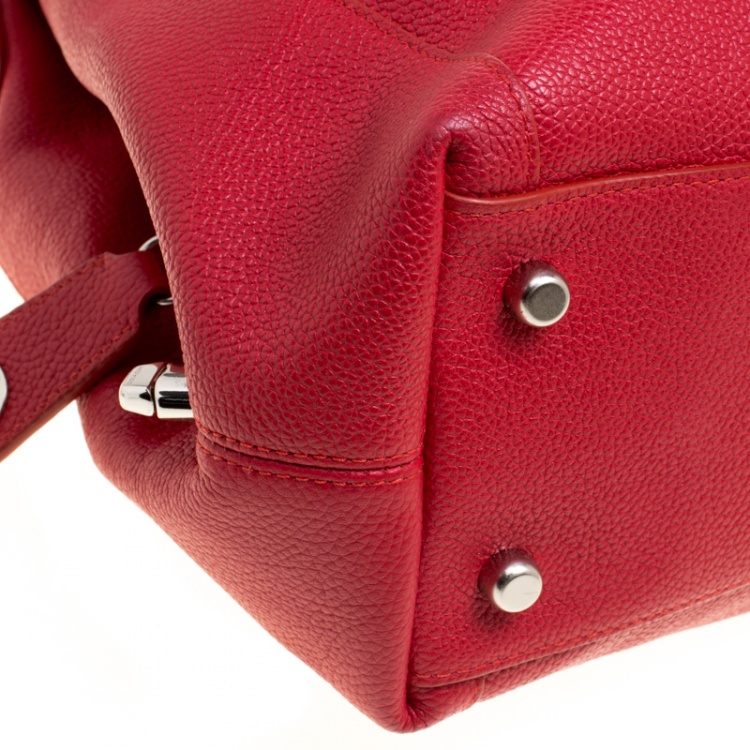 Pre Owned Coach Red Leather Edie 31 Tote 