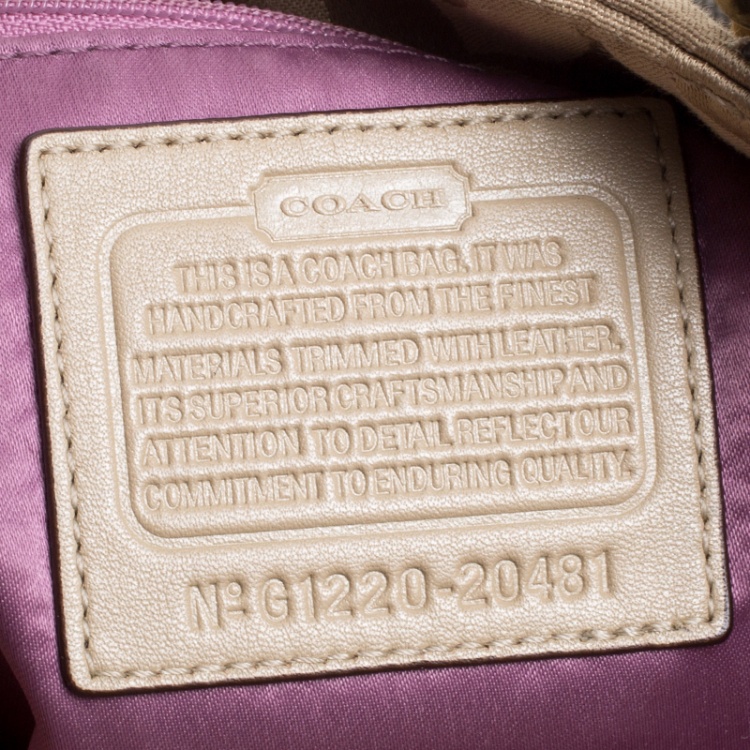 Pre Owned Coach Beige Canvas Chain Tote