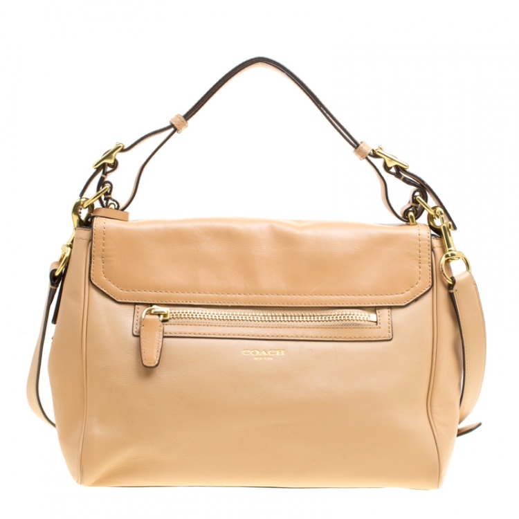 Pre Owned Coach Beige Leather Legacy Romy Top Handle Bag