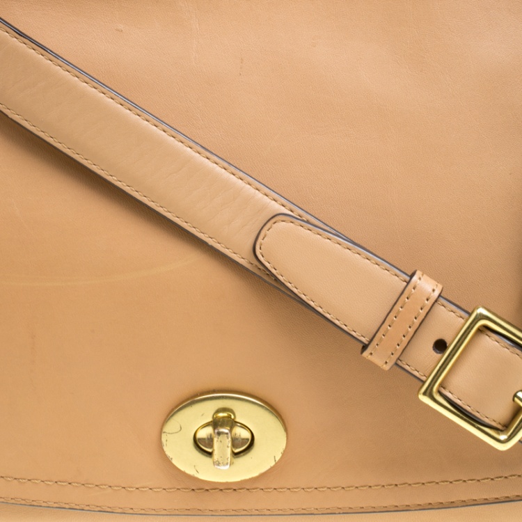 Pre Owned Coach Beige Leather Legacy Romy Top Handle Bag